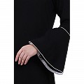 Casual A-line abaya with bell sleeves- Black Casual A-line abaya with bell sleeves- Black